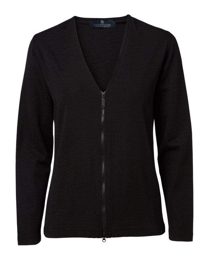 Bestatterinnen-Strickjacke Zip - schwarz - S - Sale